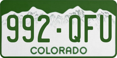 CO license plate 992QFU
