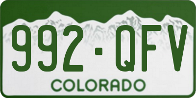 CO license plate 992QFV