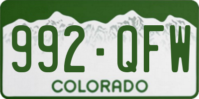 CO license plate 992QFW
