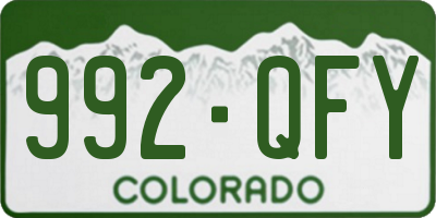 CO license plate 992QFY