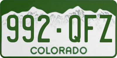 CO license plate 992QFZ