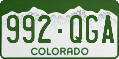 CO license plate 992QGA