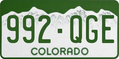 CO license plate 992QGE