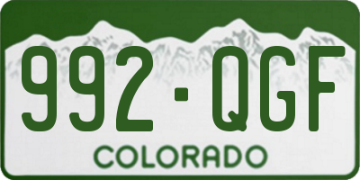 CO license plate 992QGF