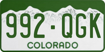 CO license plate 992QGK