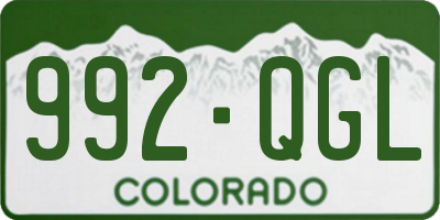 CO license plate 992QGL