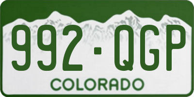 CO license plate 992QGP