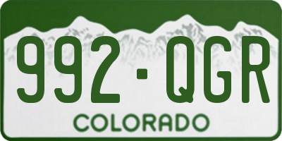 CO license plate 992QGR