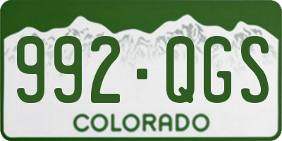 CO license plate 992QGS