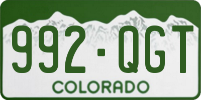CO license plate 992QGT
