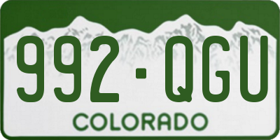 CO license plate 992QGU