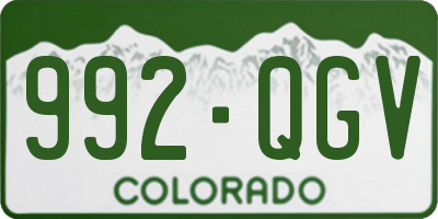 CO license plate 992QGV