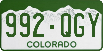 CO license plate 992QGY