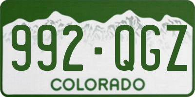 CO license plate 992QGZ