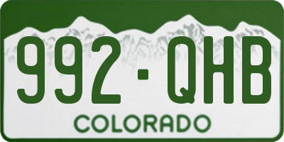 CO license plate 992QHB