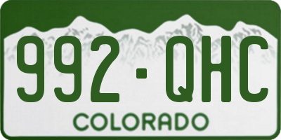 CO license plate 992QHC