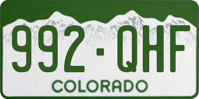 CO license plate 992QHF