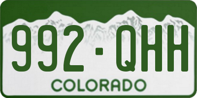 CO license plate 992QHH