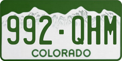 CO license plate 992QHM