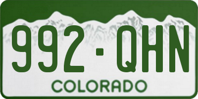 CO license plate 992QHN