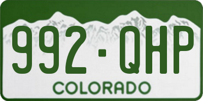 CO license plate 992QHP