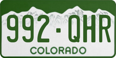 CO license plate 992QHR