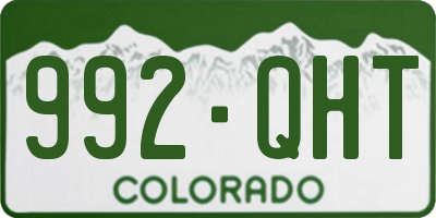 CO license plate 992QHT