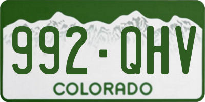 CO license plate 992QHV