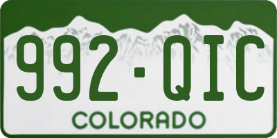 CO license plate 992QIC