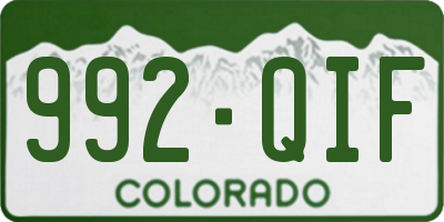 CO license plate 992QIF