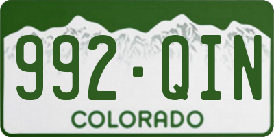 CO license plate 992QIN