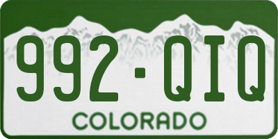 CO license plate 992QIQ