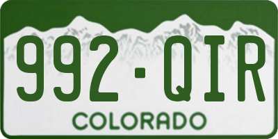 CO license plate 992QIR