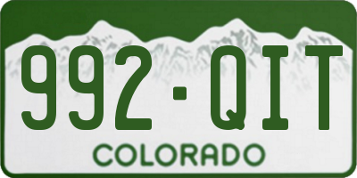 CO license plate 992QIT