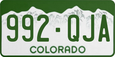 CO license plate 992QJA