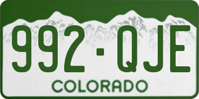 CO license plate 992QJE