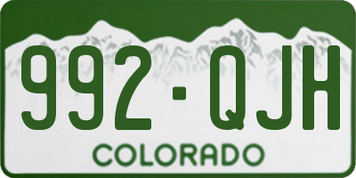 CO license plate 992QJH