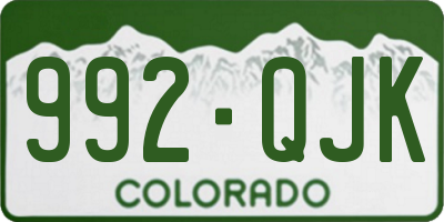 CO license plate 992QJK