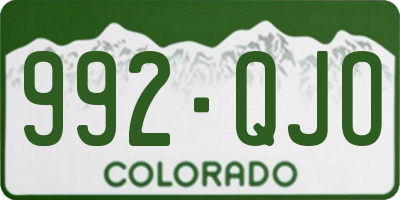 CO license plate 992QJO