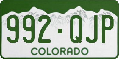 CO license plate 992QJP
