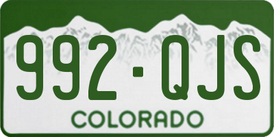 CO license plate 992QJS