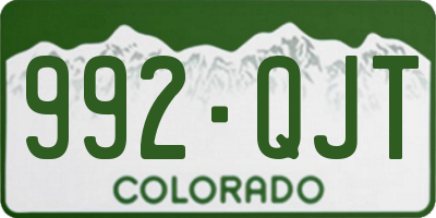 CO license plate 992QJT