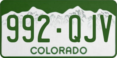 CO license plate 992QJV