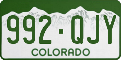 CO license plate 992QJY