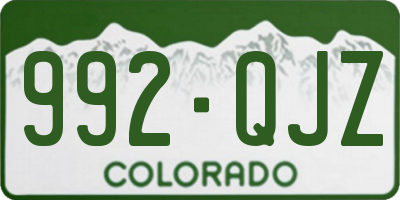 CO license plate 992QJZ
