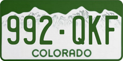 CO license plate 992QKF