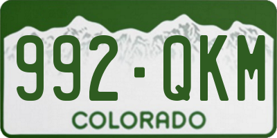 CO license plate 992QKM