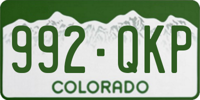 CO license plate 992QKP