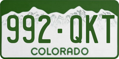 CO license plate 992QKT