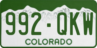CO license plate 992QKW